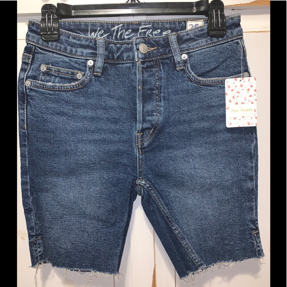 Free People Long denim shorts size 25